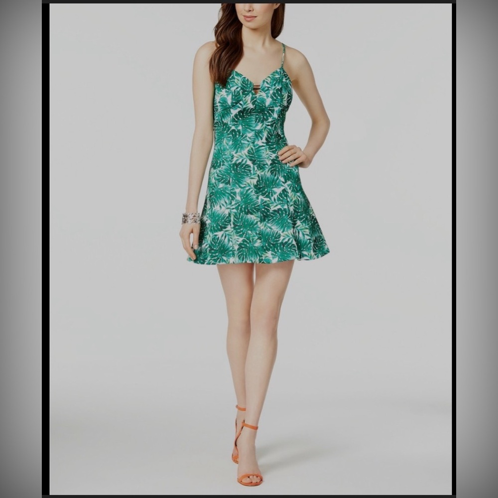 Guess Tropical Green Mini Dress